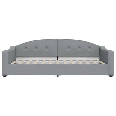 vidaXL Καναπές Κρεβάτι με Στρώμα Ανοιχτό Γκρι 100 x 200 εκ. Υφασμάτινο
