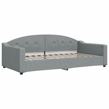 vidaXL Καναπές Κρεβάτι Συρόμενος Αν. Γκρι 100x200cm Ύφασμα & Συρτάρια 1 τεμ. - Μονό
