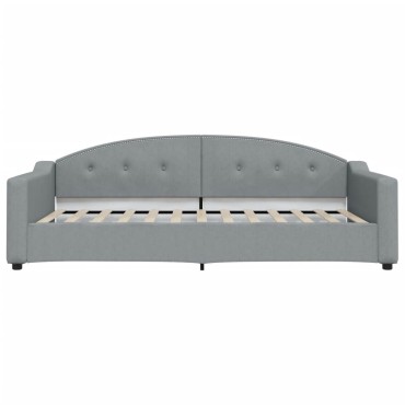 vidaXL Καναπές Κρεβάτι Συρόμενος Αν. Γκρι 100x200cm Ύφασμα & Συρτάρια 1 τεμ. - Μονό