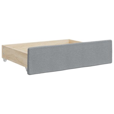 vidaXL Καναπές Κρεβάτι Συρόμενος Αν. Γκρι 100x200cm Ύφασμα & Συρτάρια 1 τεμ. - Μονό