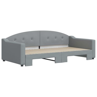 vidaXL Καναπές Κρεβάτι Συρόμενος Αν. Γκρι 100x200cm Ύφασμα 1 τεμ. - Μονό