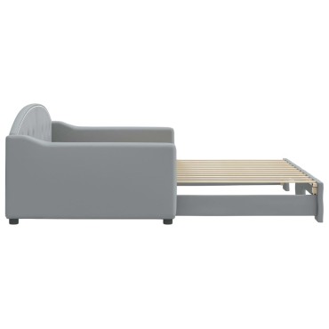vidaXL Καναπές Κρεβάτι Συρόμενος Αν. Γκρι 100x200cm Ύφασμα 1 τεμ. - Μονό