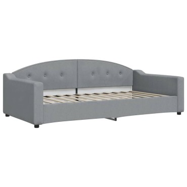 vidaXL Καναπές Κρεβάτι Συρόμενος Αν. Γκρι 100x200cm Ύφασμα & Συρτάρια 1 τεμ. - Μονό