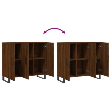 vidaXL Ντουλάπι Καφέ Δρυς 90x34x80cm από Επεξεργασμένο Ξύλο 1 τεμ.