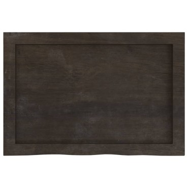 vidaXL Επιφάνεια Τραπεζιού Σκούρο Καφέ 60x40x(2-4)cm Επεξ. Μασίφ Δρυς 1 τεμ.