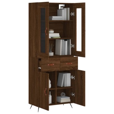 vidaXL Ντουλάπι Καφέ Δρυς 69,5x34x180cm από Επεξεργασμένο Ξύλο 1 τεμ.