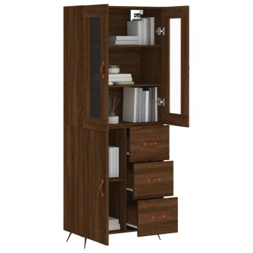 vidaXL Ντουλάπι Καφέ Δρυς 69,5x34x180cm από Επεξεργασμένο Ξύλο 1 τεμ.