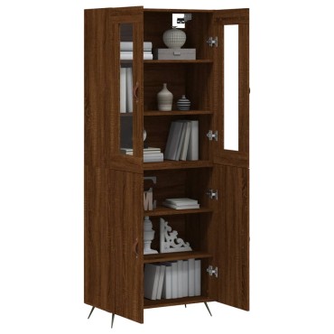 vidaXL Ντουλάπι Καφέ Δρυς 69,5x34x180cm από Επεξεργασμένο Ξύλο 1 τεμ.