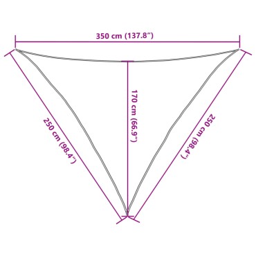 vidaXL Πανί Σκίασης Κόκκινο 2,5 x 2,5 x 3,5 μ. από HDPE 160 γρ/μ²