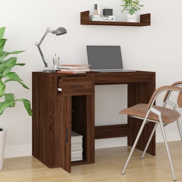 vidaXL Γραφείο Καφέ Δρυς 100x49x75cm από Επεξεργασμένο Ξύλο 1 τεμ.