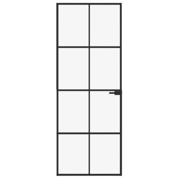 vidaXL Εσωτερική Πόρτα 76x201,5 εκ. Ψημένο Γυαλί και  Λεπτό Αλουμίνιο