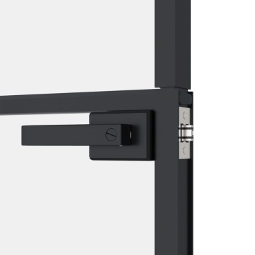vidaXL Εσωτερική Πόρτα 76x201,5 εκ. Ψημένο Γυαλί και  Λεπτό Αλουμίνιο