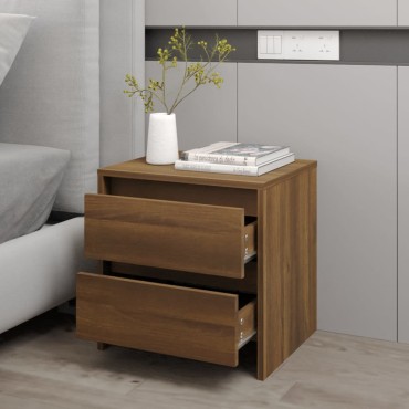 vidaXL Κομοδίνο Καφέ Δρυς 45x34,5x44,5cm από Μοριοσανίδα 1 τεμ.