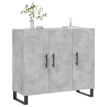 vidaXL Ντουλάπι Γκρι Σκυροδέματος 90x34x80cm Επεξεργασμένο Ξύλο 1 τεμ.