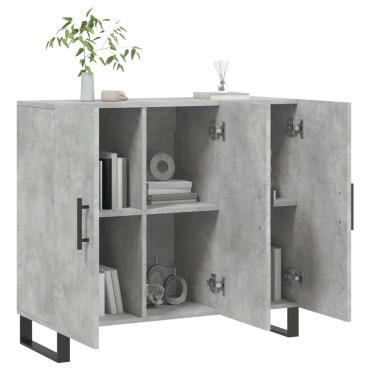 vidaXL Ντουλάπι Γκρι Σκυροδέματος 90x34x80cm Επεξεργασμένο Ξύλο 1 τεμ.