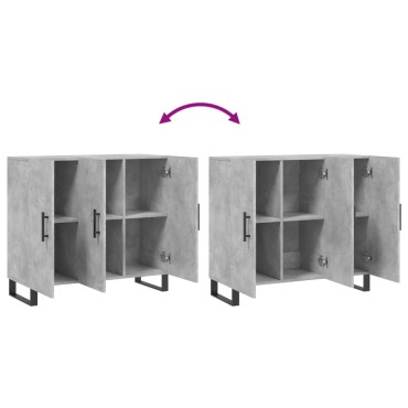 vidaXL Ντουλάπι Γκρι Σκυροδέματος 90x34x80cm Επεξεργασμένο Ξύλο 1 τεμ.