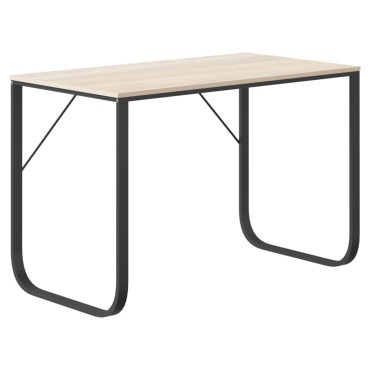 vidaXL Γραφείο Υπολογιστή Μαύρο/Δρυς 110x60x73cm από Μοριοσανίδα 1 τεμ.