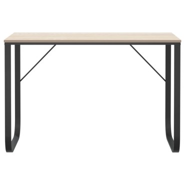 vidaXL Γραφείο Υπολογιστή Μαύρο/Δρυς 110x60x73cm από Μοριοσανίδα 1 τεμ.