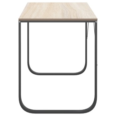 vidaXL Γραφείο Υπολογιστή Μαύρο/Δρυς 110x60x73cm από Μοριοσανίδα 1 τεμ.