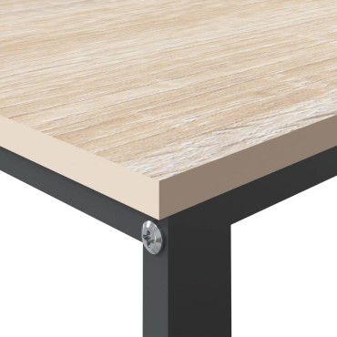vidaXL Γραφείο Υπολογιστή Μαύρο/Δρυς 110x60x73cm από Μοριοσανίδα 1 τεμ.