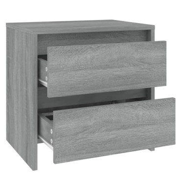 vidaXL Κομοδίνο Γκρι Sonoma 45x34,5x44,5cm από Μοριοσανίδα 1 τεμ.