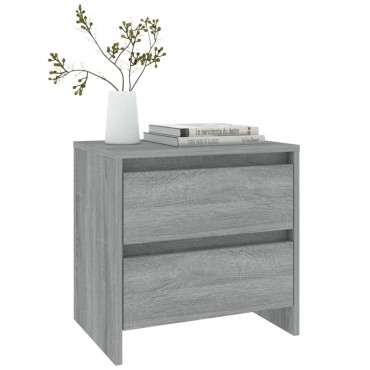 vidaXL Κομοδίνο Γκρι Sonoma 45x34,5x44,5cm από Μοριοσανίδα 1 τεμ.