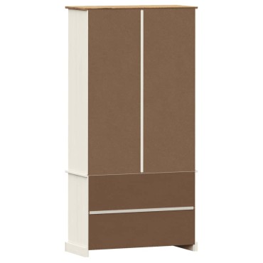 vidaXL Βιτρίνα VIGO Λευκή 85x35x170cm από Μασίφ Ξύλο Πεύκου 1 τεμ.