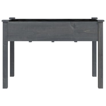 vidaXL Γλάστρα με Επένδυση Γκρι 118x59x76 εκ. από Μασίφ Ξύλο Ελάτης