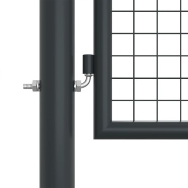 vidaXL Πόρτα Περίφραξης με Πλέγμα Γκρι 400 x 175 εκ. Γαλβαν. Χάλυβας