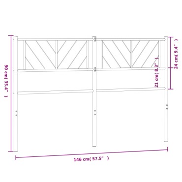 vidaXL Κεφαλάρι Λευκό Μεταλλικό 146x3x90cm 1 τεμ.