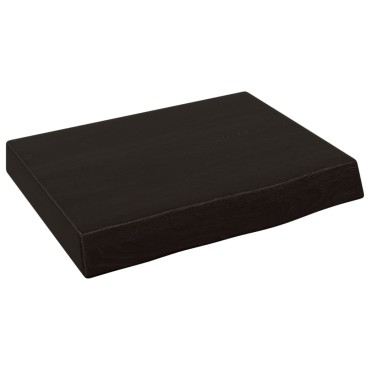 vidaXL Ράφι Τοίχου Σκούρο Καφέ 40x30x(2-6)cm Επεξ. Μασίφ Ξύλο Δρυός 1 τεμ.