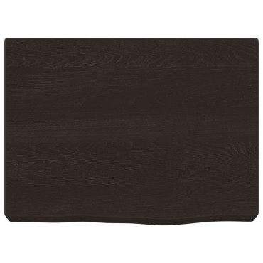 vidaXL Ράφι Τοίχου Σκούρο Καφέ 40x30x(2-6)cm Επεξ. Μασίφ Ξύλο Δρυός 1 τεμ.