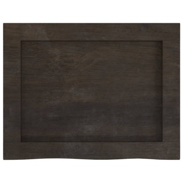 vidaXL Ράφι Τοίχου Σκούρο Καφέ 40x30x(2-6)cm Επεξ. Μασίφ Ξύλο Δρυός 1 τεμ.