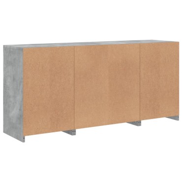 vidaXL Ντουλάπι με LED Γκρι Σκυροδέματος 142,5x37x67cm 1 τεμ.