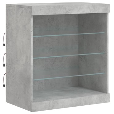 vidaXL Ντουλάπι με LED Γκρι Σκυροδέματος 142,5x37x67cm 1 τεμ.