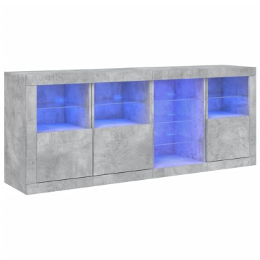 vidaXL Μπουφές με LED Γκρι Σκυροδέματος 164x37x67cm 1 τεμ.