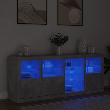 vidaXL Μπουφές με LED Γκρι Σκυροδέματος 164x37x67cm 1 τεμ.