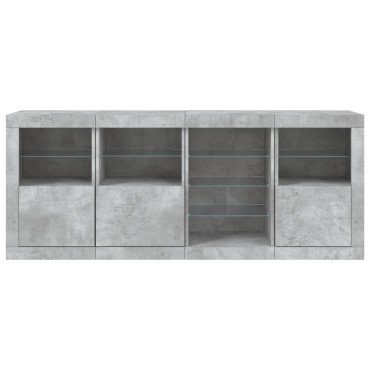 vidaXL Μπουφές με LED Γκρι Σκυροδέματος 164x37x67cm 1 τεμ.