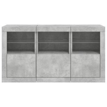 vidaXL Μπουφές με LED Γκρι Σκυροδέματος 123x37x67cm 1 τεμ.