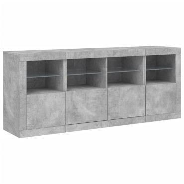 vidaXL Μπουφές με LED Γκρι Σκυροδέματος 163x37x67cm 1 τεμ.