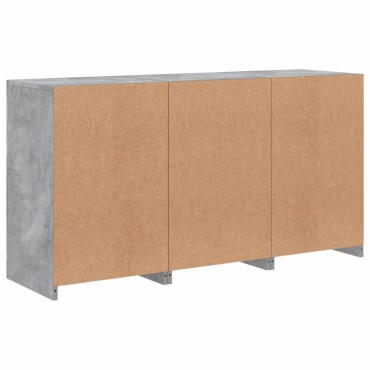 vidaXL Ντουλάπι με LED Γκρι Σκυροδέματος 123x37x67cm 1 τεμ.