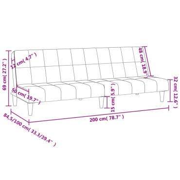 vidaXL Καναπές Κρεβάτι Διθέσιος Taupe Υφασμάτινος 200x84,5x69cm 1 τεμ.