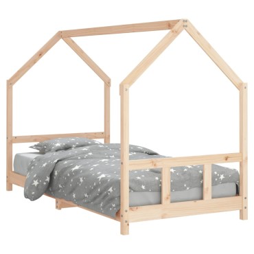 vidaXL Πλαίσιο Παιδικού Κρεβατιού 90x190cm από Μασίφ Ξύλο Πεύκου 1 τεμ. - Μονό