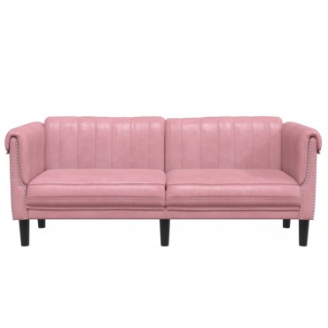vidaXL Καναπές Διθέσιος Ροζ από Βελούδο 182x77x74cm 1 τεμ.