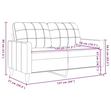 vidaXL Καναπές Διθέσιος Βελούδινος 137x77x80cm 1 τεμ.