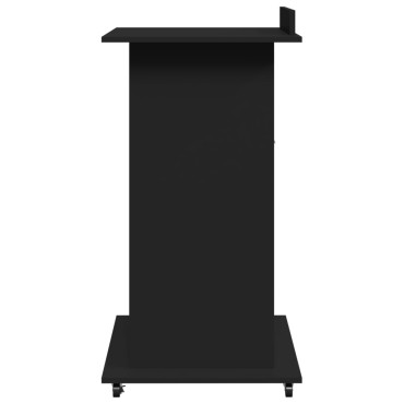 vidaXL Αναλόγιο με Ροδάκια & Συρτάρι Μαύρο 55x55x107cm Επεξ. Ξύλο 1 τεμ.