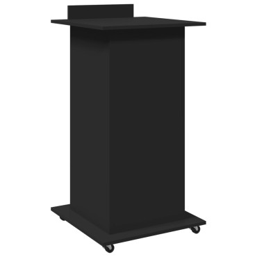 vidaXL Αναλόγιο με Ροδάκια & Συρτάρι Μαύρο 55x55x107cm Επεξ. Ξύλο 1 τεμ.