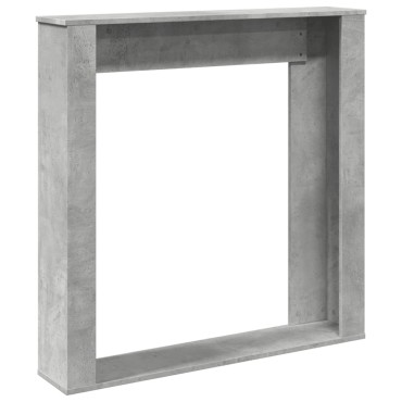 vidaXL Πλαίσιο Τζακιού Γκρι Σκυρ. 100x20x100 εκ. από Επεξ. Ξύλο