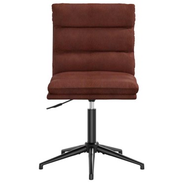 vidaXL Καρέκλα τραπεζαρίας Shiny Brown Faux Leather 44x50x(74-84) cm 1 τεμ.
