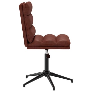 vidaXL Καρέκλα τραπεζαρίας Shiny Brown Faux Leather 44x50x(74-84) cm 1 τεμ.
